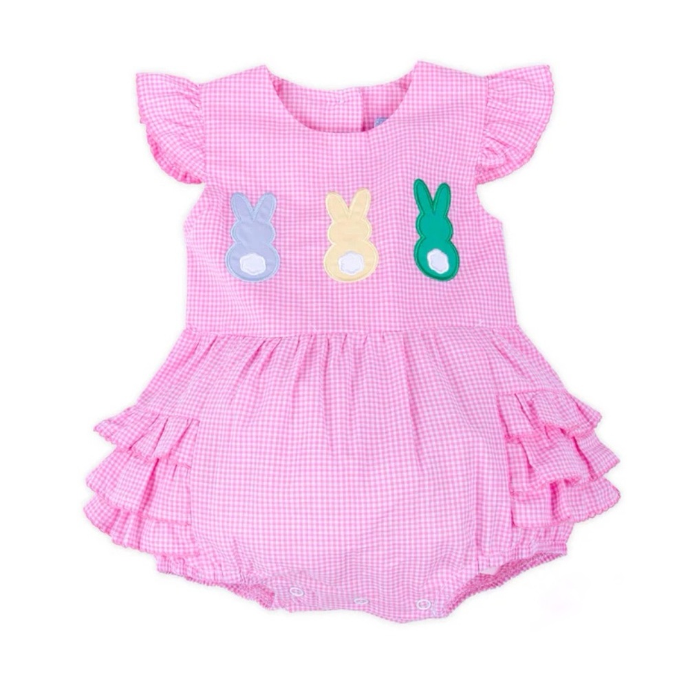 NWT! Classic Whimsy, Pink Gingham Easter Romper, Size 9 months